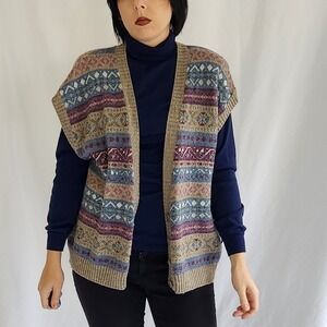 90s Gray, Blue, and Purple Wool Blend‎ Sweater Vest